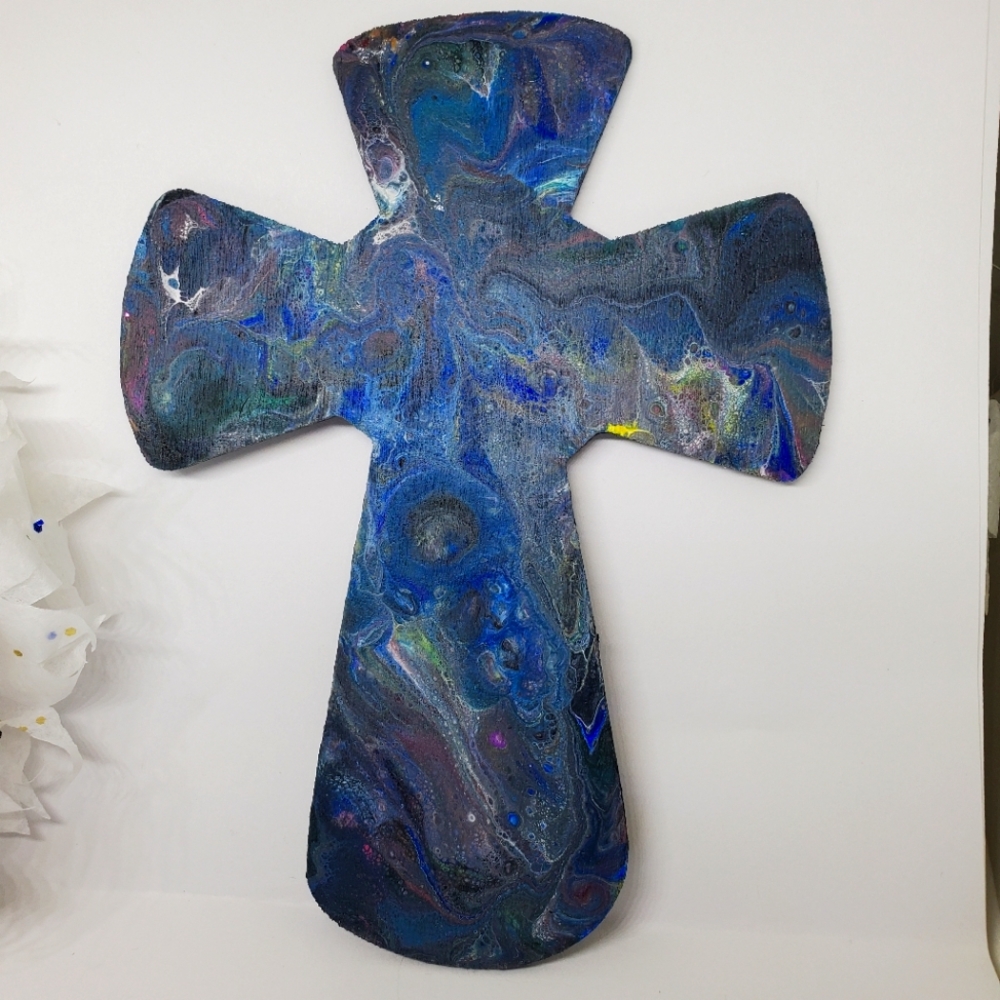 Handpainted Wooden Cross Art
